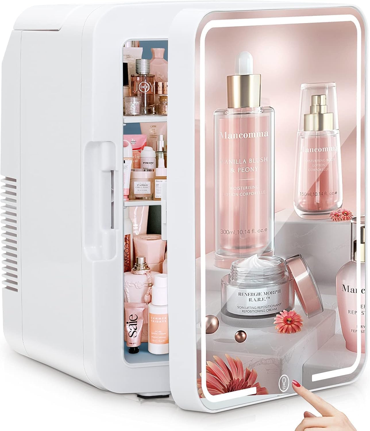 New Skincare Mirror and Lights, Mini Skin Care Product Storage Case, 4 Liter Beauty, Portable Thermoelectric Cooler Warmer for Skincare and Cosmetics (Multicolour)-image-13