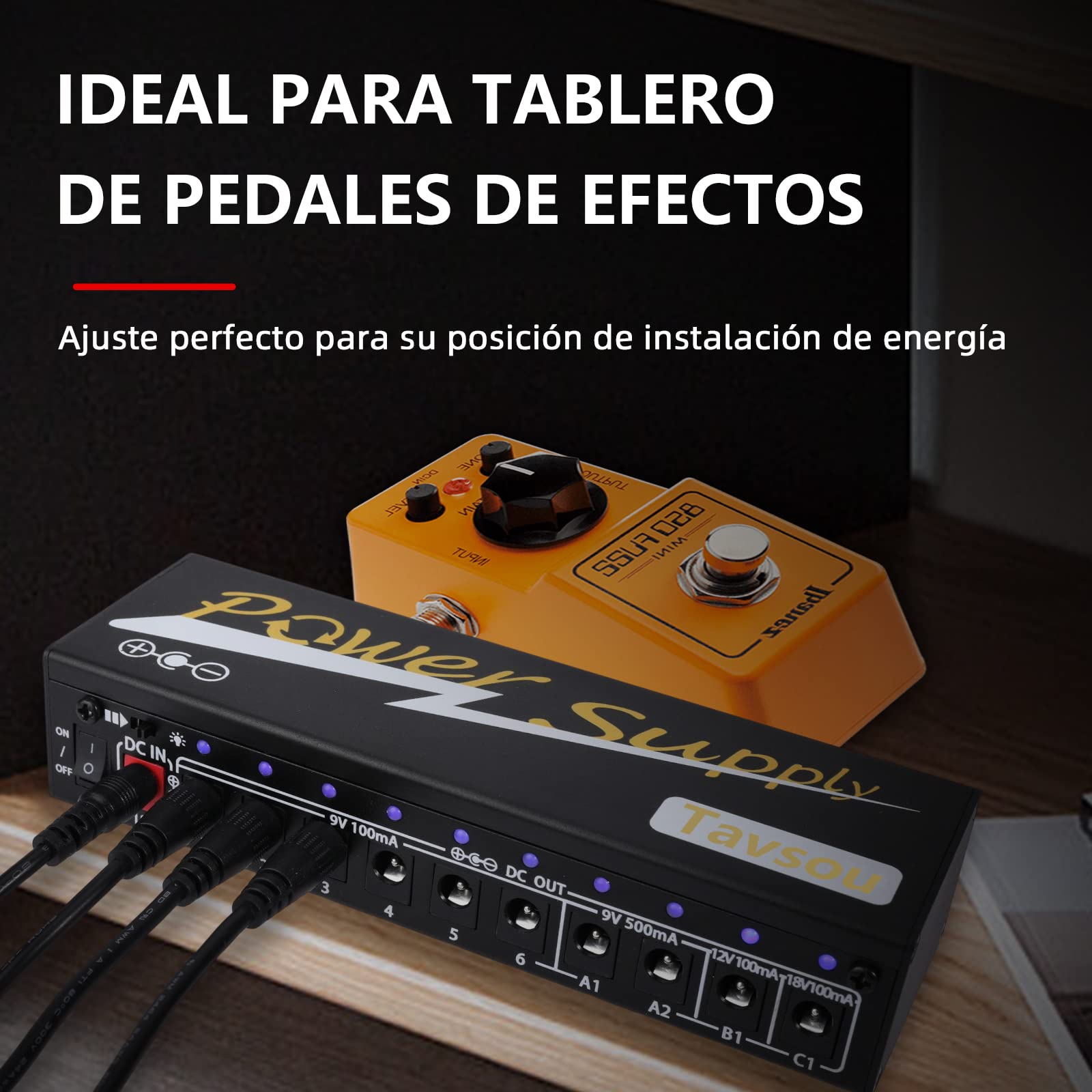 Alimentación del Pedal de efecto de Guitarra con 10 Salidas de Corriente Continua Aisladas 9V / 12V / 18V EU Enchufe