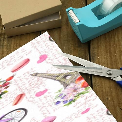 Miniatura 4 de OTVEE Papel de regalo, rollo de papel de regalo de cumpleaños con diseño de corazones de la torre Eiffel, 58 x 22.8 pulgadas (9.18 pies cuadrados),