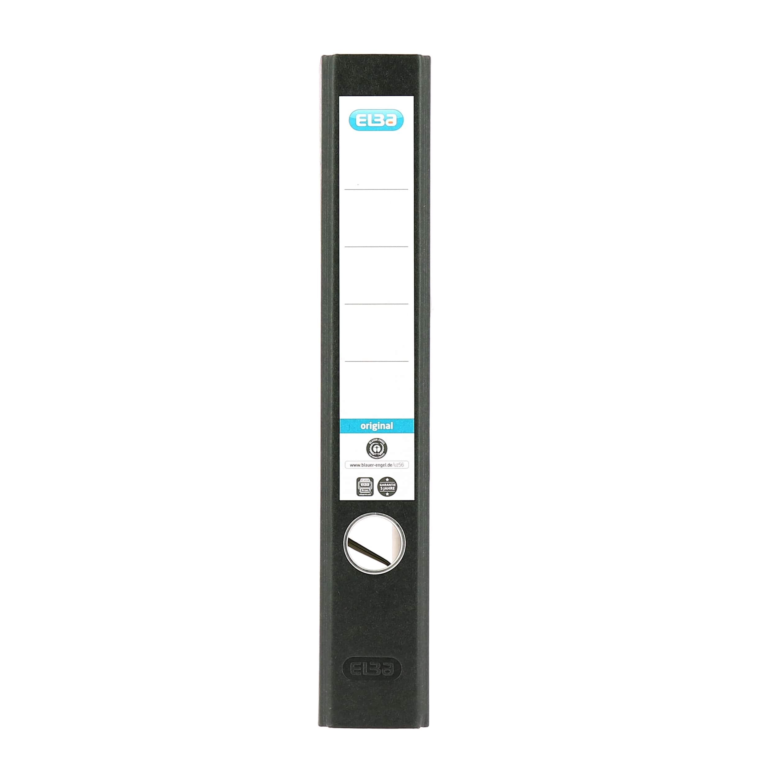 ELBA Segregator z chmurami z recyklingu 5 cm wąski DIN A4 czarny grzbiet opakowanie 10 szt. inteligentny segregator segregator segregator segregator biurowy segregator z papierem niebieski anioł