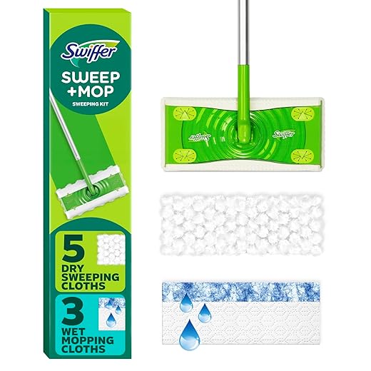 Swiffer Sweeper Dry + Wet Multi Sweeping Kit (1 Sweeper, 7 Dry Cloths, 3 Wet Cloths)