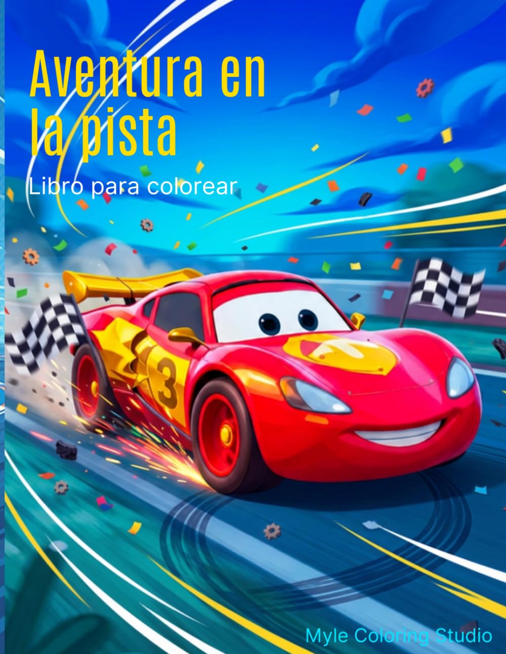 Una Aventura en la Pista Libro de colorear para niños