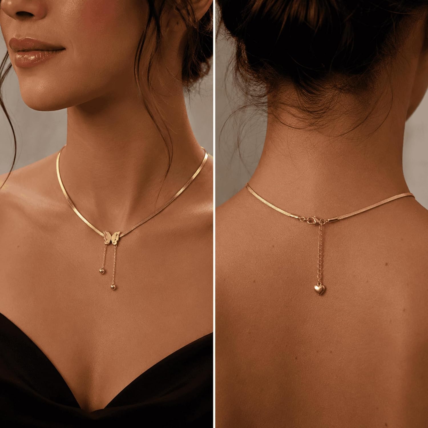 Stainless Steel Butterfly Pendant Necklace – Elegant, Minimalist & Modern Jewelry for Women – Adjustable Chain, Dainty Gift for Anniversary, Birthday, Wedding & Party. image 4
