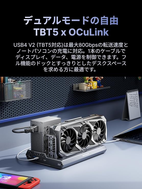 MINISFORUM DEG2 External GPU Docking Station | Oculink+USB4 V2 TBT5 Compatible | Equipped with 2.5GbE Port/USB3.2 Port/M.2 Slot