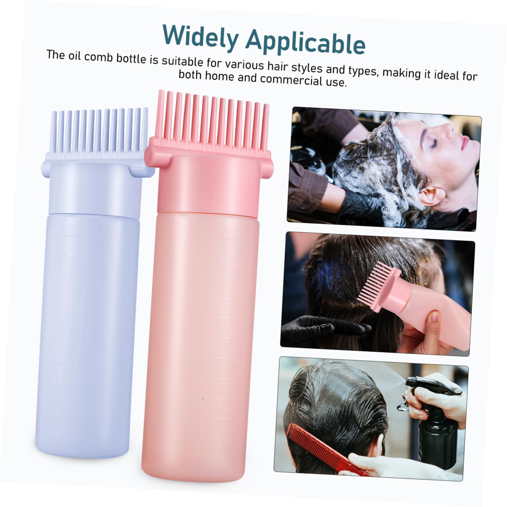 TOVINANNA Root Comb Applicators Set Oil Comb Bottle with Comfortable Grip Hair Oiler Applicator for Home Salon Use