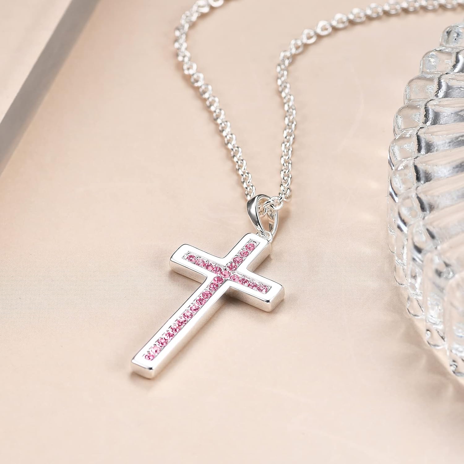Baptism Cross Necklace for Women,First Communion Cross Necklaces Jewelry Gifts for Women - Image 3