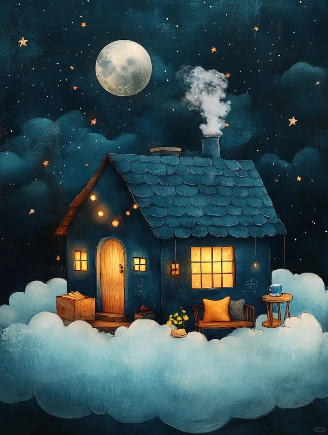 Rqwybcaxn Seed Bead Embroidery Kits Fantasy House 40x50cm