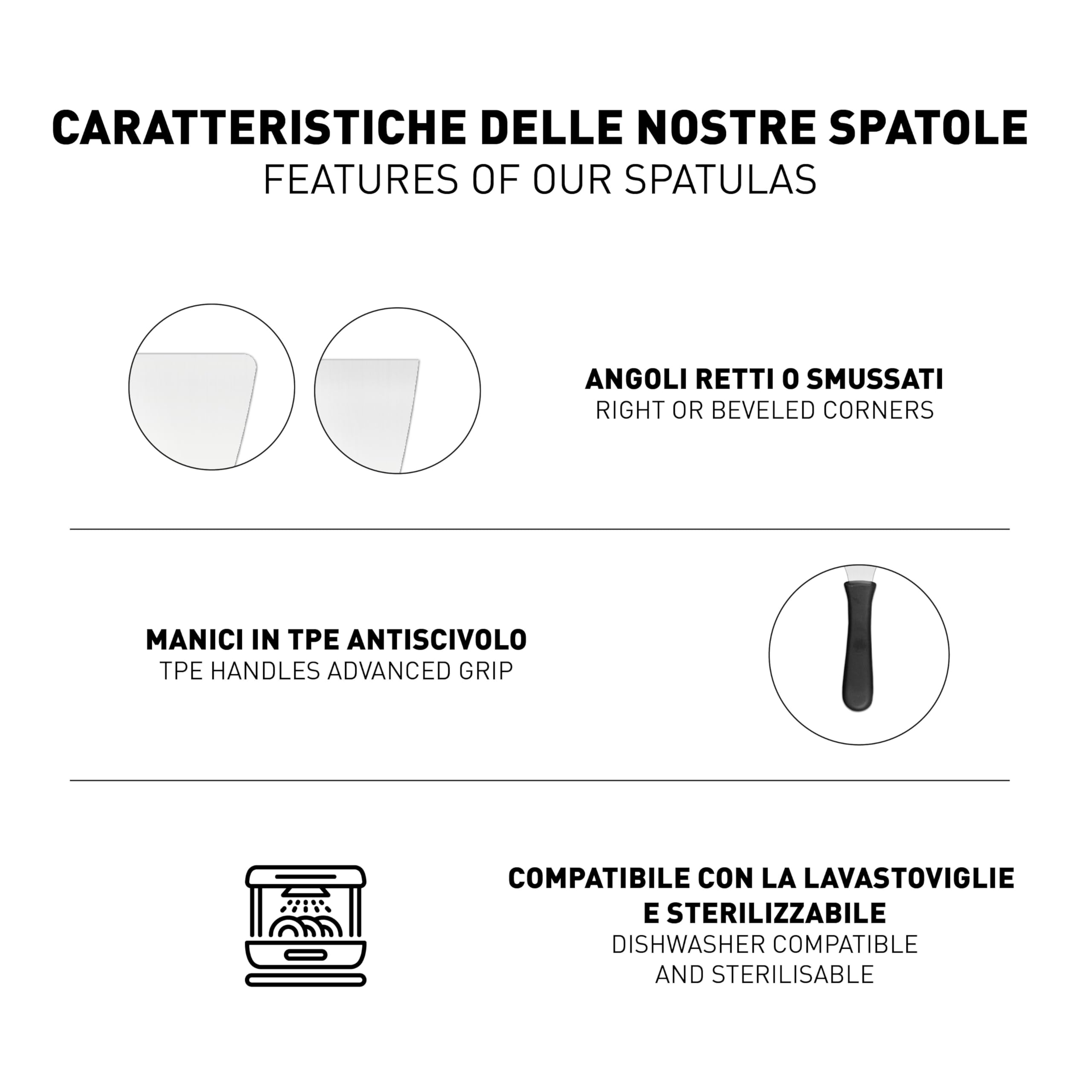 Ambrogio Sanelli Spatwola 705mm | Spatola Doppia Impugnatura Pasticceria