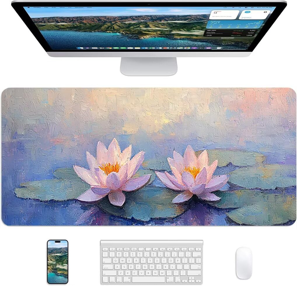 Wxuaixnn Mare Tappetino per Mouse Gaming XXL, 160x80cm Tappetino da Scrivania, Blu Impermeabile Mousepad con Bordi Cuciti per Gamer e computer portatilea, Migliora la Precisione e la velocità -9785