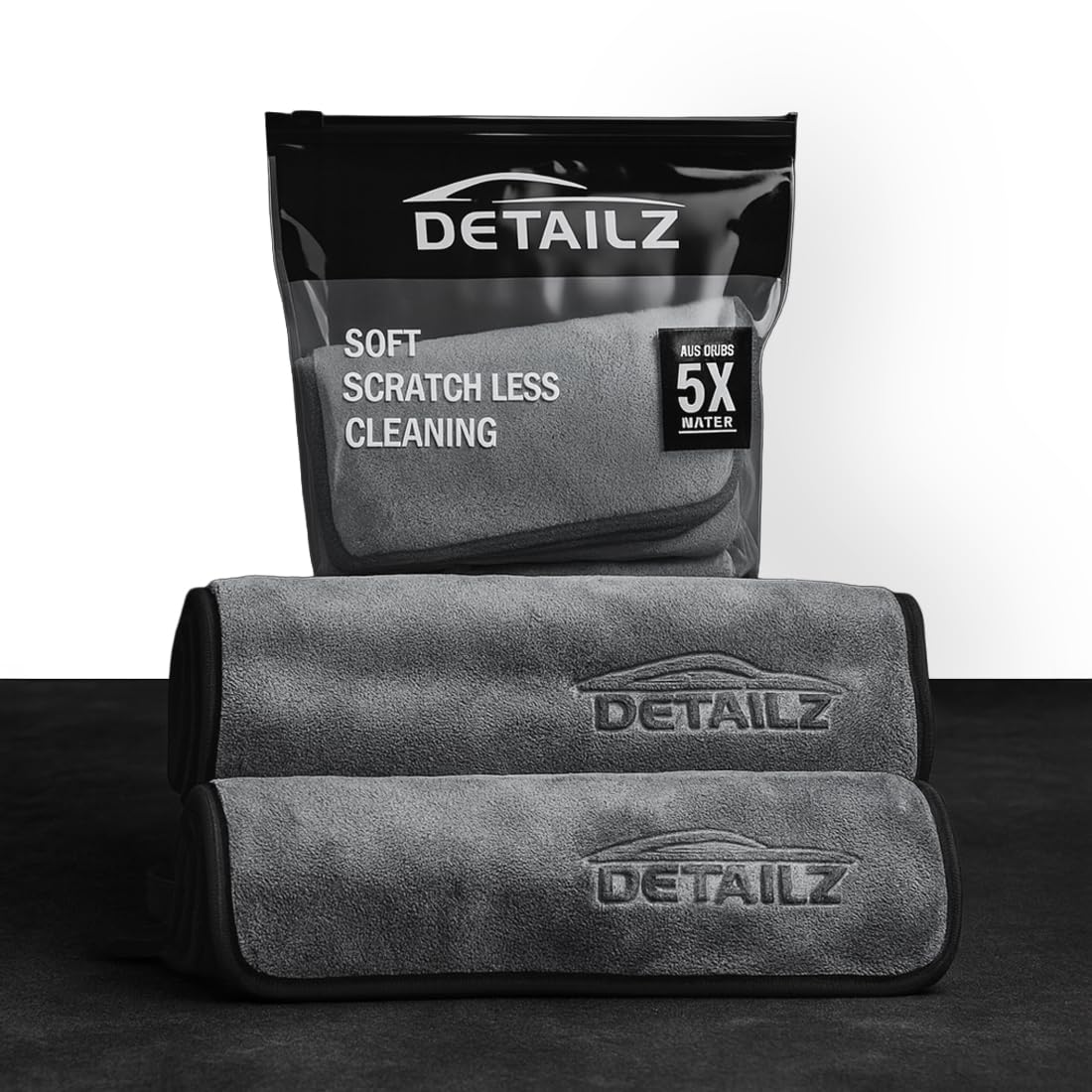 DETAILZ Microfiber Car Cleaning Cloth - Super Soft 800GSM (40x40 CM) Microfiber Cloth for Car and Bike - Suede Edging for Scratch Less Drying and Detailing (Pack of 2)-image-19