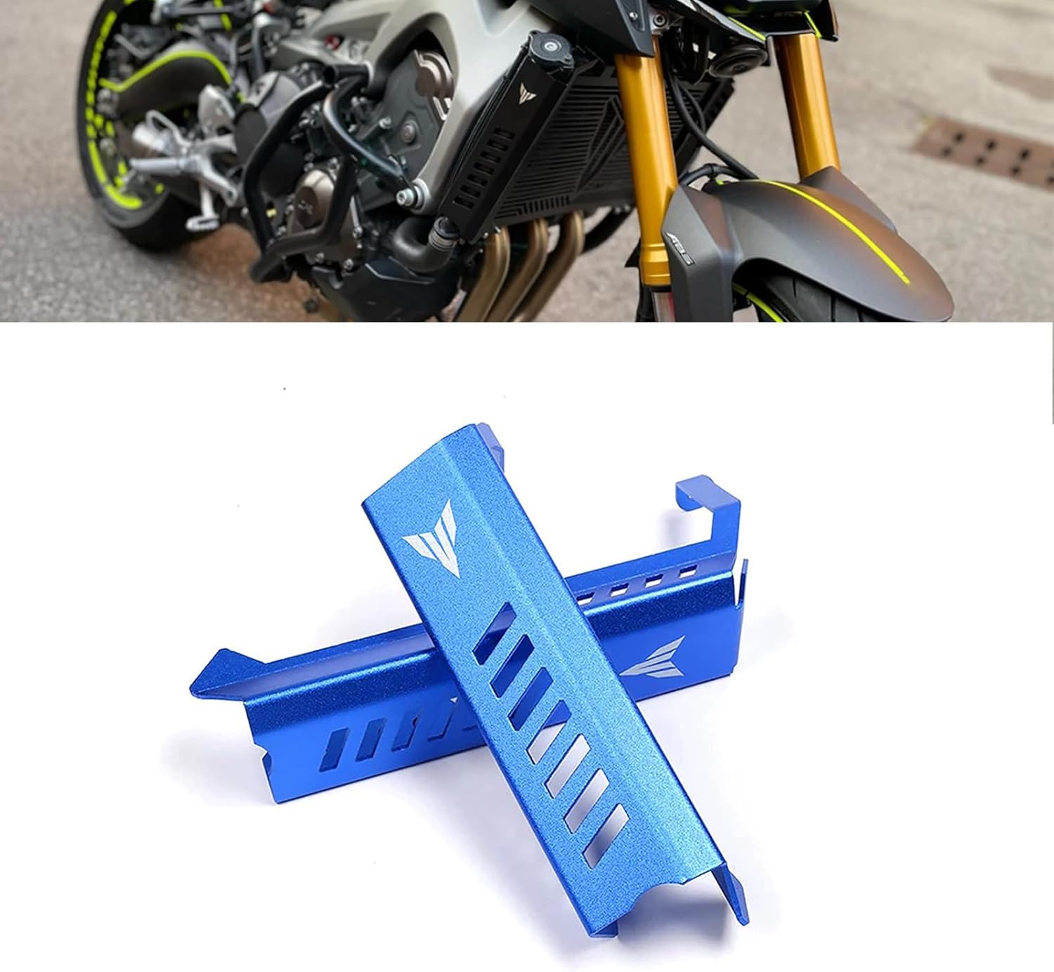 Motorcycle Radiator Grille Guard Protector Side Cover Radiator Cooling Tank Side Guards Cover Protector for YAMAHA MT09 MT-09 FZ09 FZ-09 2013 2014 2015 2016 2017(Blue)