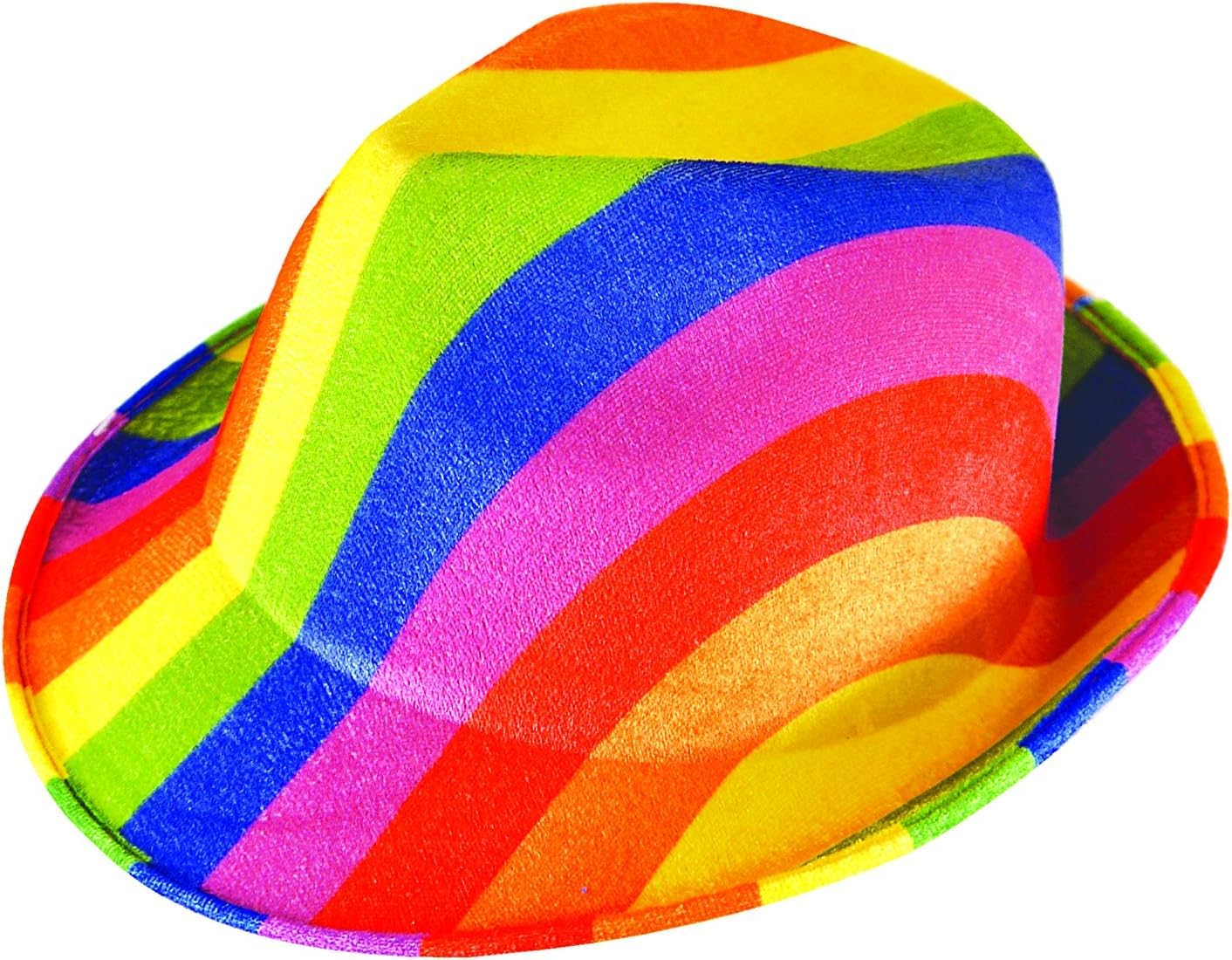 HENBRANDT Adult Rainbow Pride Trilby Hat LGBTQ+ Pride Party Accessories Rainbow Stripe Felt Gangster Hat Gay Pride Fancy Dress Costume Headwear Accessories for Men and Women