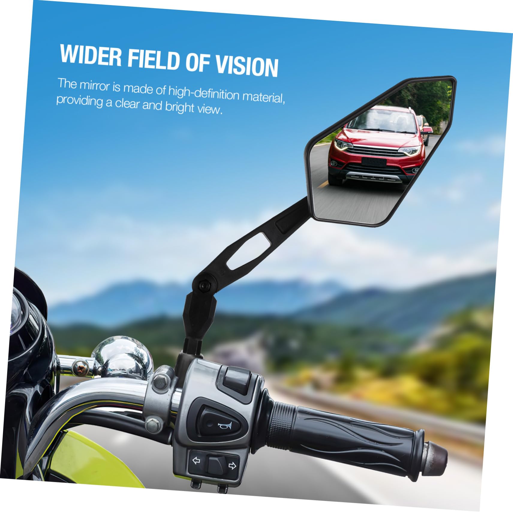 Rétroviseurs pour Moto Réglables sur Guidon Design Polygonal Miroir Clair