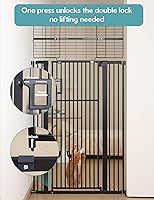 Vista 4 de No Pawblems - Puerta elevada para mascotas de 71" de altura extra para gatos, puerta automática de 29-43" para puertas/escaleras/pasillos, SIN