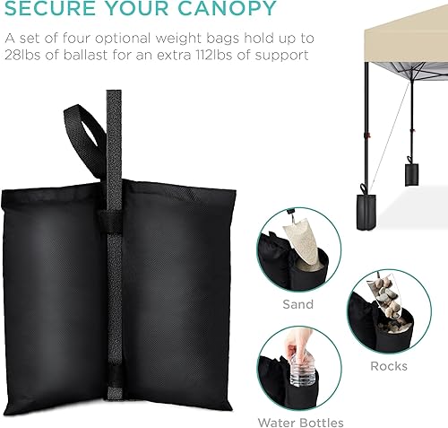 Miniatura 40 de Best Choice Products Carpa Toldo Desplegable de 10x10 pies para Instalación de 1 Persona, Refugio Portátil Instantáneo con Botón de 1 Toque