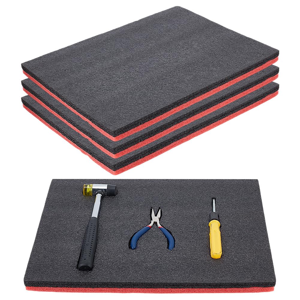 NBEADS 4 Pcs Tool Box Foams, Polyurethane Foam Sheet Foam Inserts for Cases Packing Toolbox Camera Storage and Crafts
