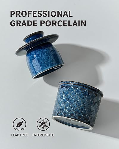 Miniatura 3 de XELA - Mantequilla de cerámica - Mantequera con tapa para encimera - Mantén tu mantequilla perfectamente untable 247 - En relieve - El horno se