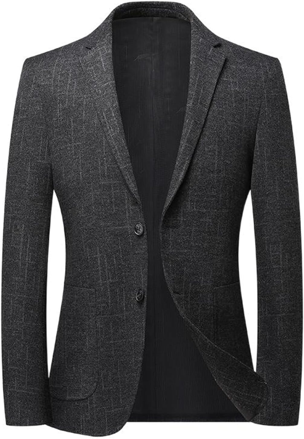Men's Plaid Slim Fit Business Blazer Spring Fall Suit Jacket