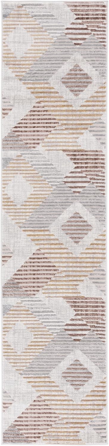 SAFAVIEH Palma Collection Runner Rug - 2 'x 11', Beige & Light Grey, Non-Shedding & Easy Care, Ideal for High Traffic Areas in Living Room, Bedroom, Dining (PAM328A-211)
