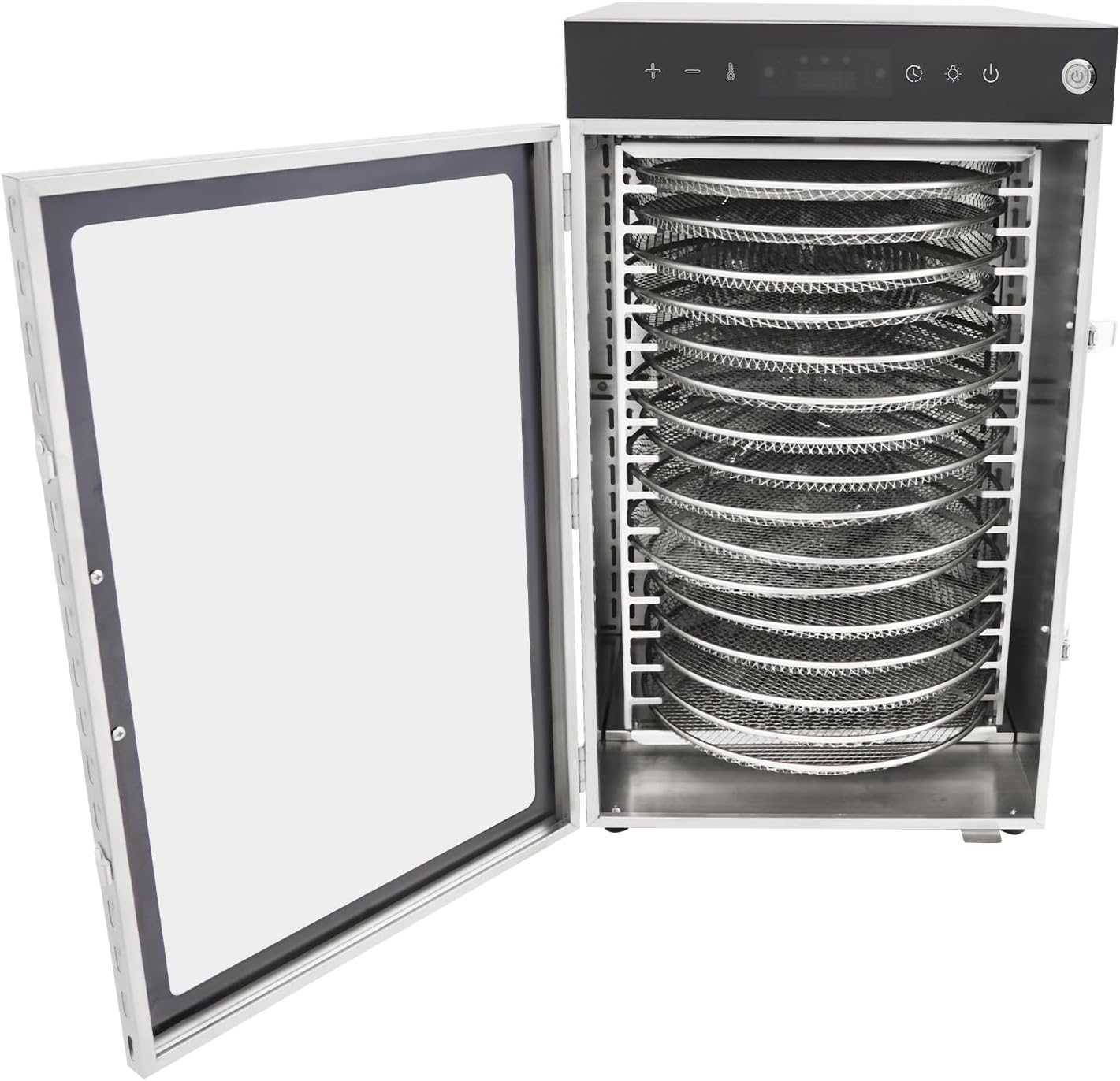 Food Dehydrator Fruit Dryer 16 Stackable Stainless Steel Trays, Fruit Dryer Machine Jerky Dehydrator for Meats Fruits Veggies, 1600W 110V