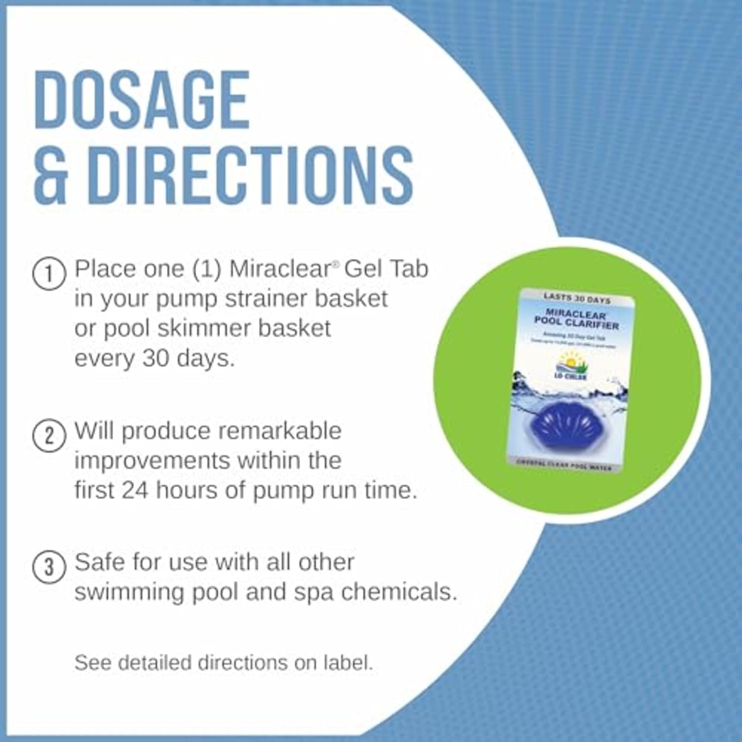 Miraclear Pool Clarifier for Swimming Pool - Crystal Clear Water Made Easy, Super Concentrated Gel Tab Keeps Pool Clear for 30 Days, Works with Inground and Above Ground Pools (1.4 Oz) - Image 4