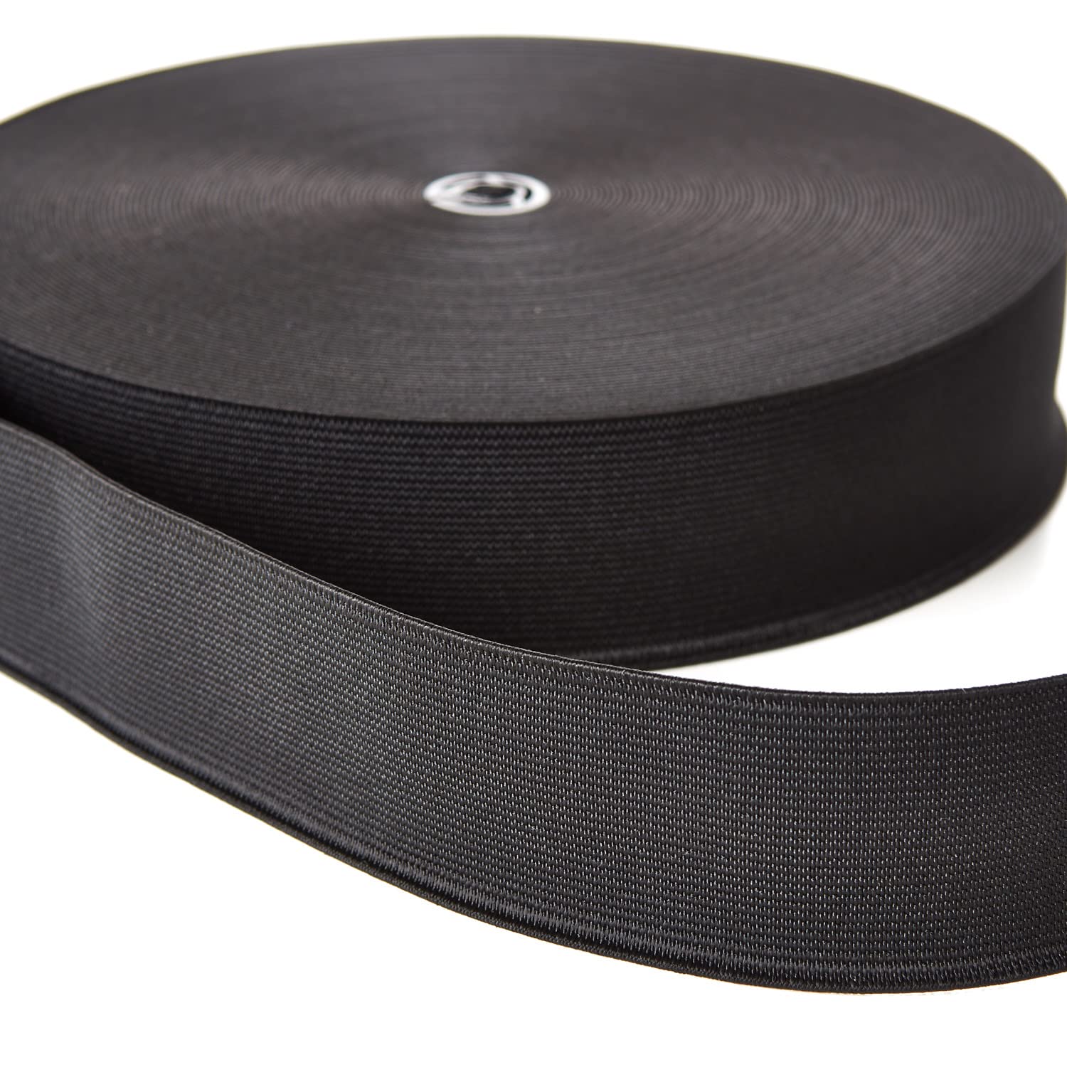 Little Smile® 1 Inch Woven Elastic Heavy Stretch High Elasticity Knit Elastic Band, Ideal for Tailoring/Sewing, Fashion Designing, Boutique, Stitching (10 mt, 1 inch, Black) 1