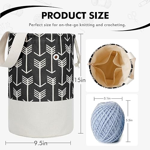 Vista 75 de TOGETRUE Bolsa de hilo, pequeña bolsa de ganchillo para tejer, organizador de bolsas de almacenamiento de hilo portátil para proyectos de ganchillo