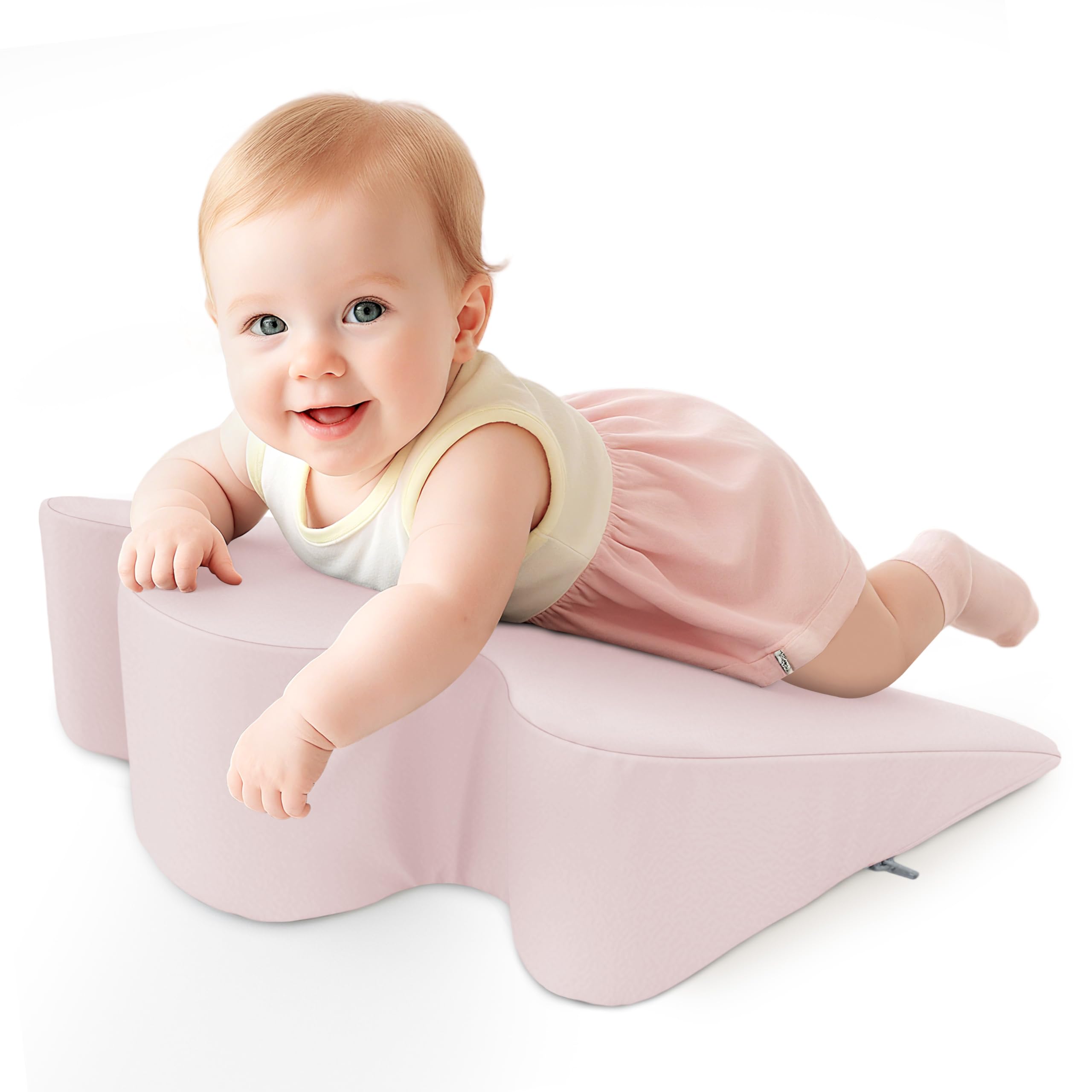 Nursing Reflux Prop for Baby Gas, Colic Relief & Burp, Tummy Time Mat for Feeding, Neck, Shoulder and Body Support, Activity Support for Newborns and Infant 0-12 Months - Pink Pink