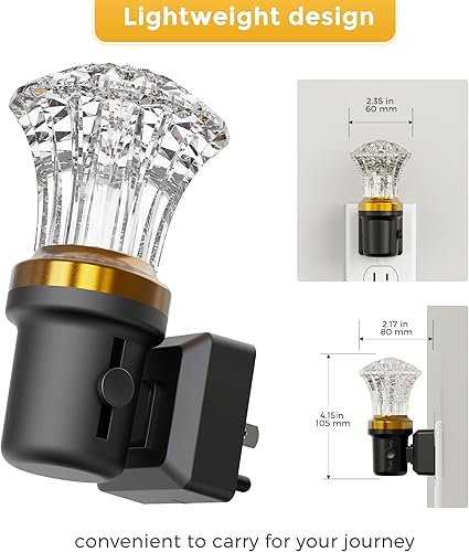 Miniatura 77 de L LOHAS LED Luz nocturna, paquete de 2 luces nocturnas regulables enchufables a la pared, luz nocturna RGB que cambia de color con sensor de luz