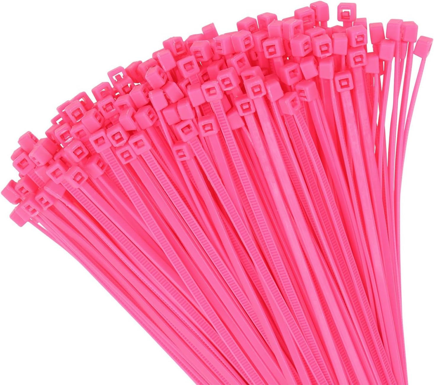 Mini Skater 6 Inch Multi-Color Multi-Purpose Nylon Zip Ties (200, Pink)