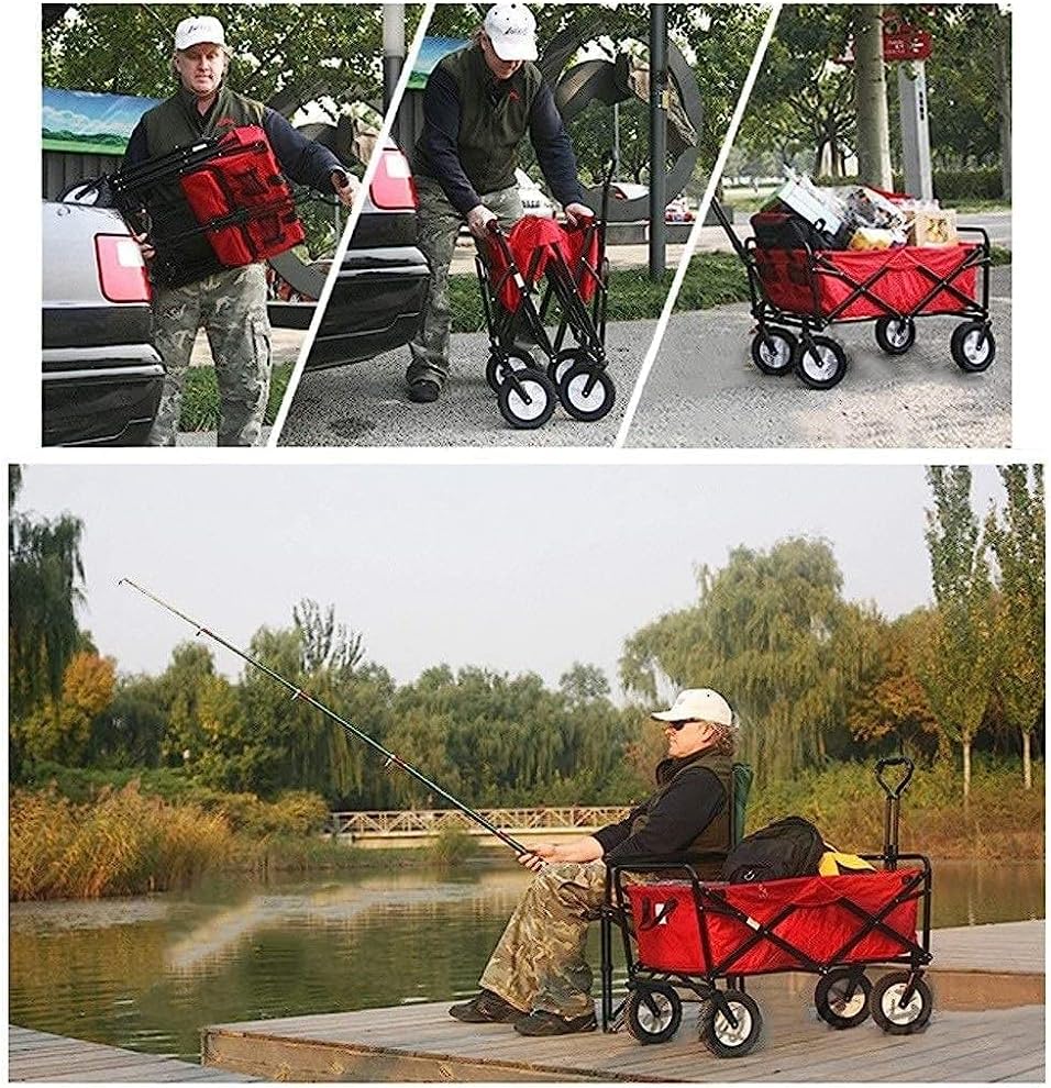 Trolleys, Heavy Duty Foldable Garden Trolley Garden Cart Folding Wagon Foldable Pull Wagon Hand Cart Beach Wagon Folding Cart Wagon Truck Wheelbarrow