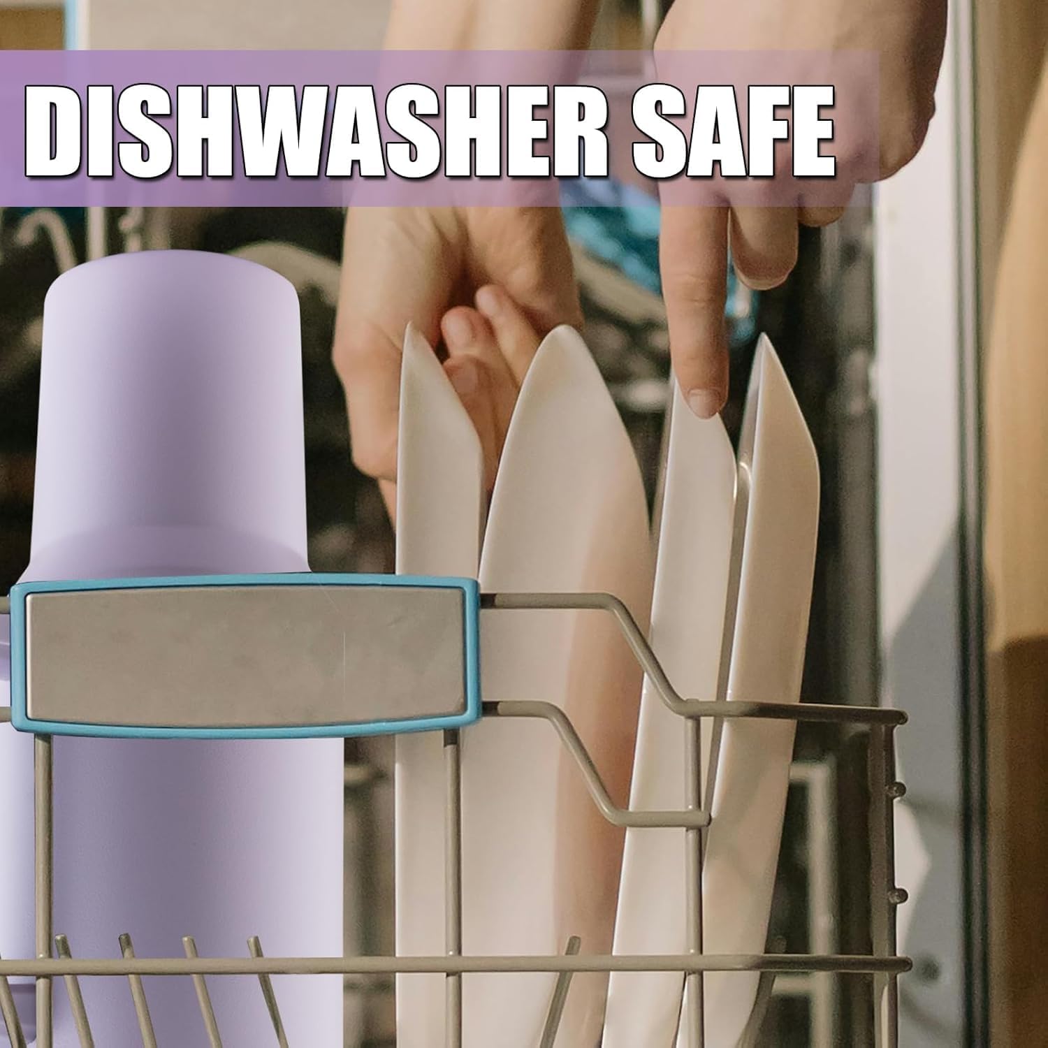 +Bella 40 oz Tumbler with Handle and Straw Lid. Insulated Cup Reusable Stainless Steel Water Bottle Travel Mug Cupholder Friendly. Gifts for Women Men Him Her. Trek Collection. (Lavender purple) - Image 7