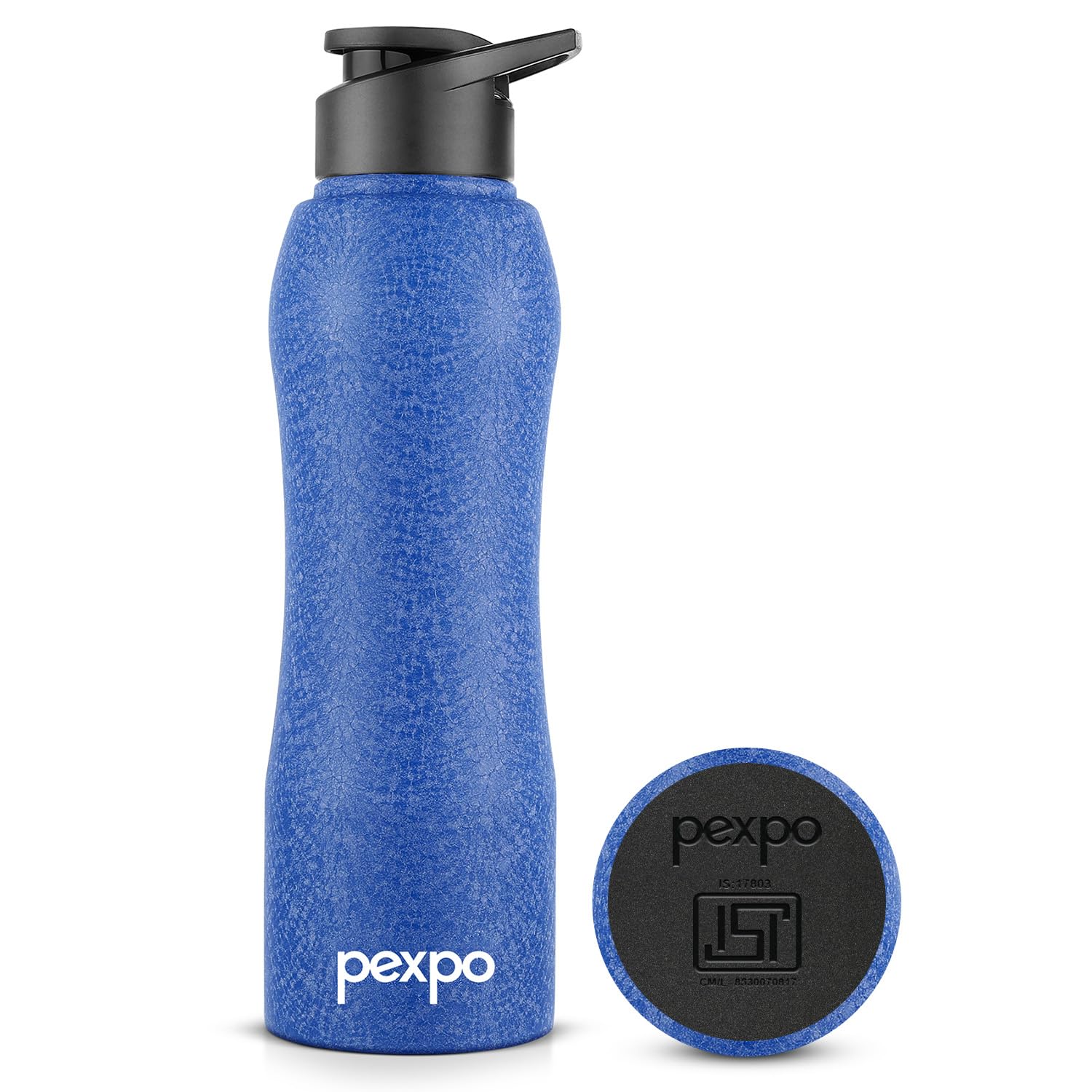 Go24 pexpo Bistro ISI Certified Stainless Steel Fridge Cooling/Sports Sipper Water Bottle 1 Litre, Grey|Single Walled|Easy Grip | Home, Office, Gym, School, Yoga, Trekking, Men, Women & Kids