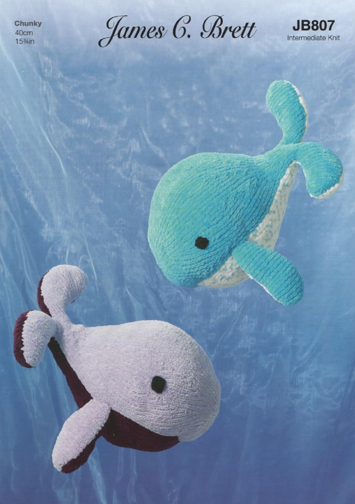 James Brett Flutterby Chunky Knitting Pattern for Stuffed Whale (JB807)