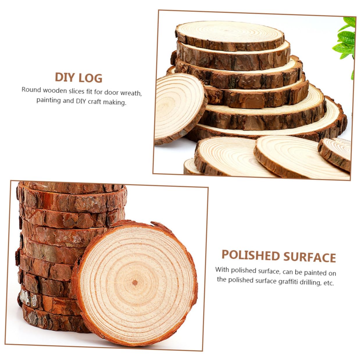 Dischi di Legno Rotondi Non Finiti 5 Pezzi per Pittura DIY
