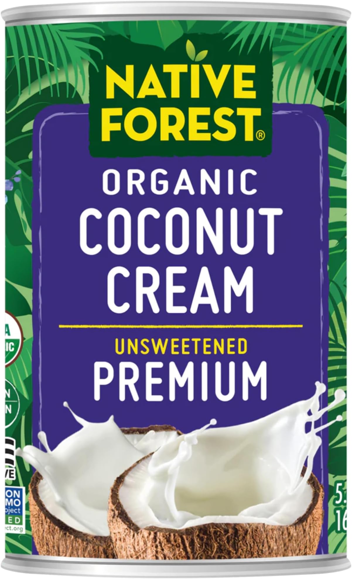 Native Forest Organic Unsweetened Premium Coconut Cream - Heavy Cream, Dairy Substitute, Dairy Free, Non-GMO, USDA Organic - 5.4 Fl Oz (Pack of 12)