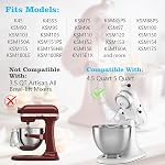 K45B Flat Beater for Kitchenaid Stand Mixer, Coated Flat Beater for Kitchenaid Mixer Attachments,4.5-5 Quart Flat Beater Replacement Stand Mixer Attachment Aluminum Paddle Attachment Pastry Beater