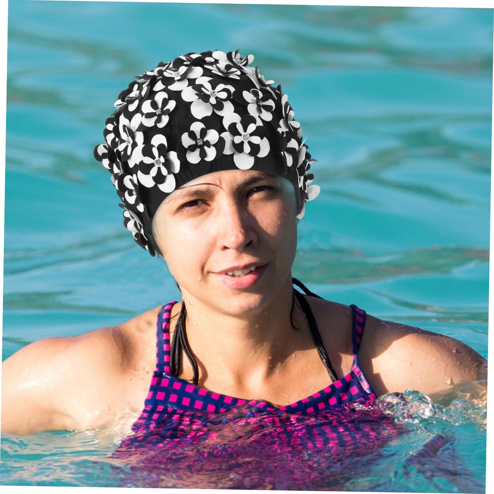 BESPORTBLE Bonnet De Bain Bonnets De Bain à Fleurs Bonnets De Bain De Protection des Cheveux Résistants à l'usure pour Femmes Nageant Chapeaux De Bain