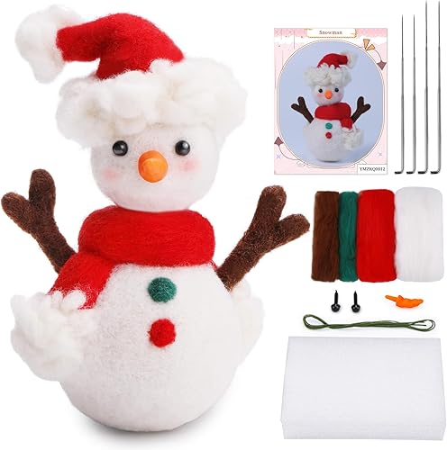 WONVOC Kit de fieltro de aguja, kit de fieltro de lana para principiantes, herramientas completas de fieltro y suministros con hilo de lana, agujas