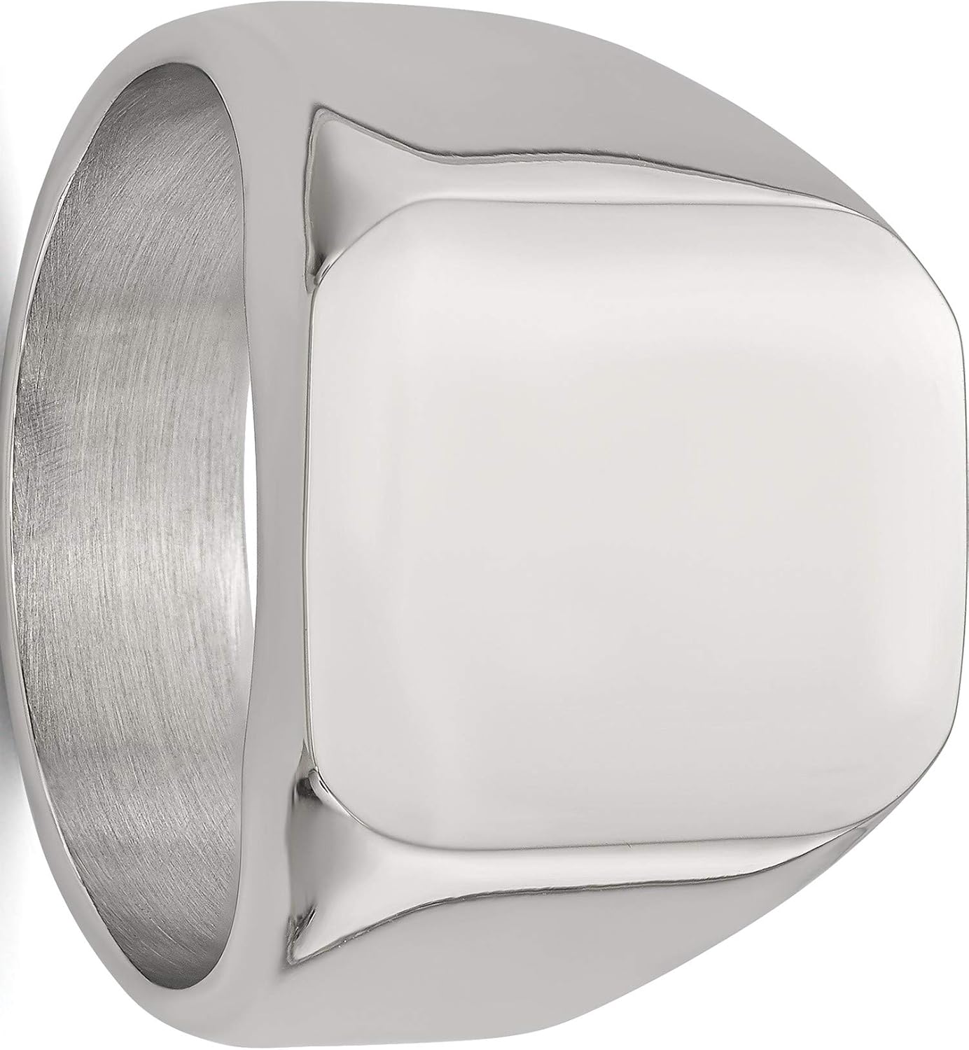 Chisel Stainless Steel Polished Signet Ring