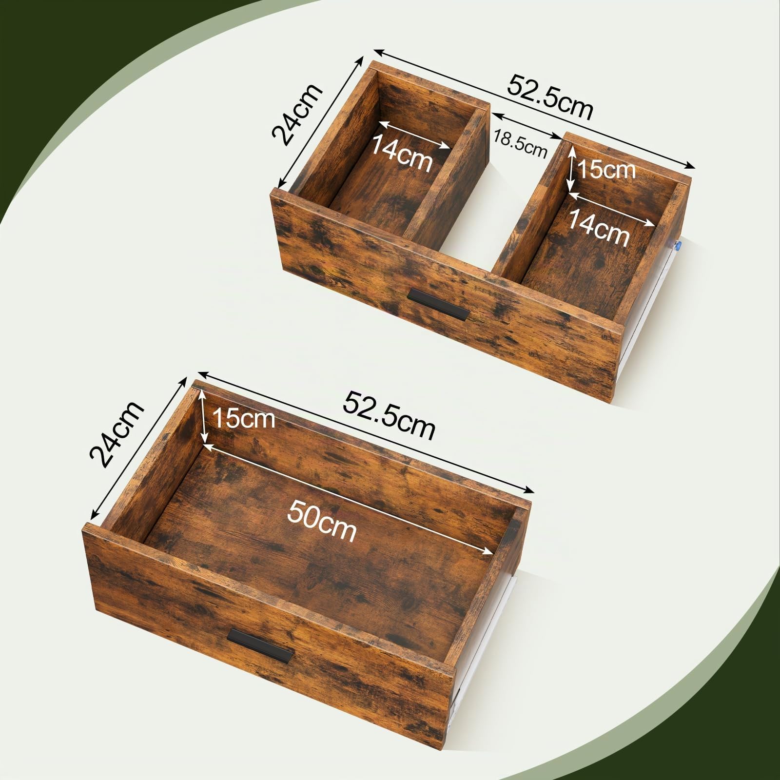 ELUCHANG Mobile Sottolavabo per Bagno, Mobiletto da Bagno, 2 Cassetti,60x30x60cm, Mobile in legno MDF E1 e metallo, Antiacqua e antimuffa, Ideale per bagno piccolo e WC ospiti, con Piedini