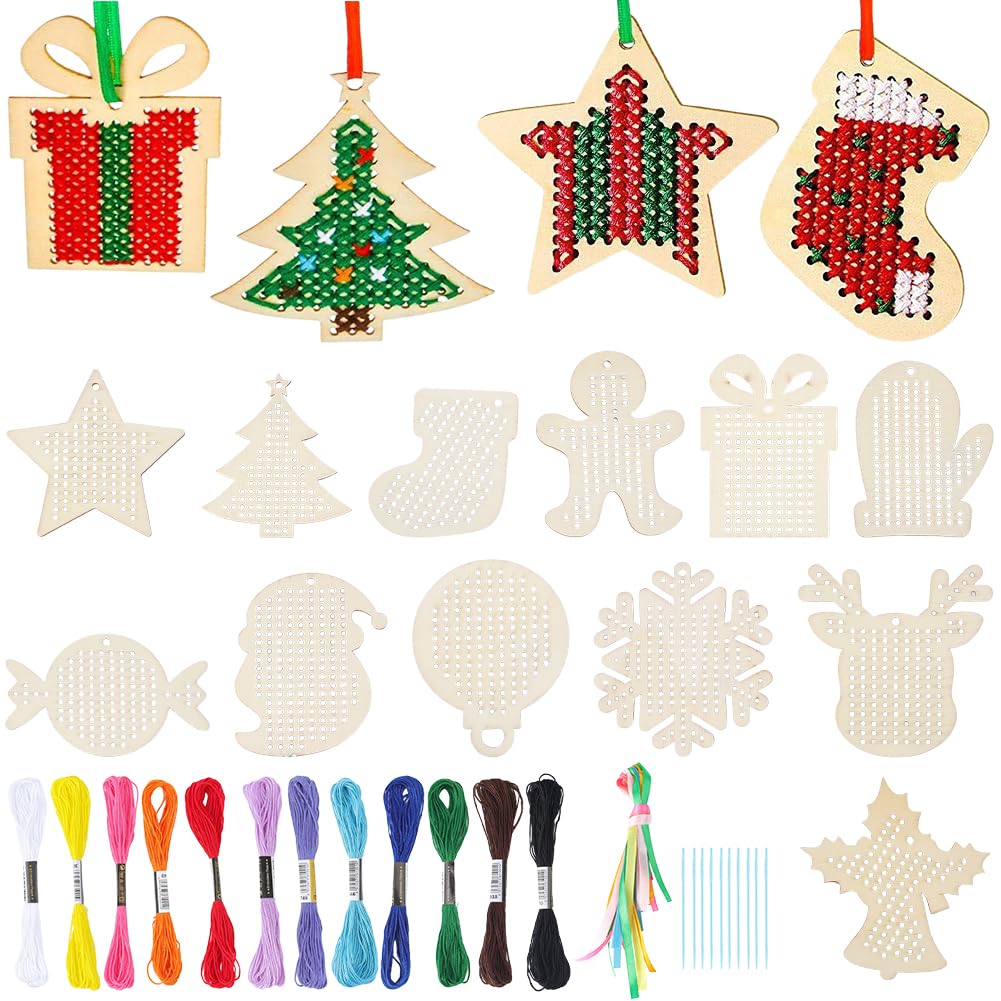 Kit de punto de cruz de madera SUNNYCLUE ideal para regalar a amantes del DIY