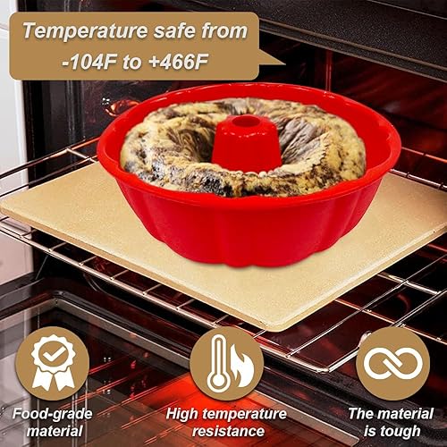 Miniatura 6 de Molde de silicona antiadherente para tartas de 10 pulgadas, moldes estriados de silicona antiadherente, molde para hornear pasteles para pasteles,