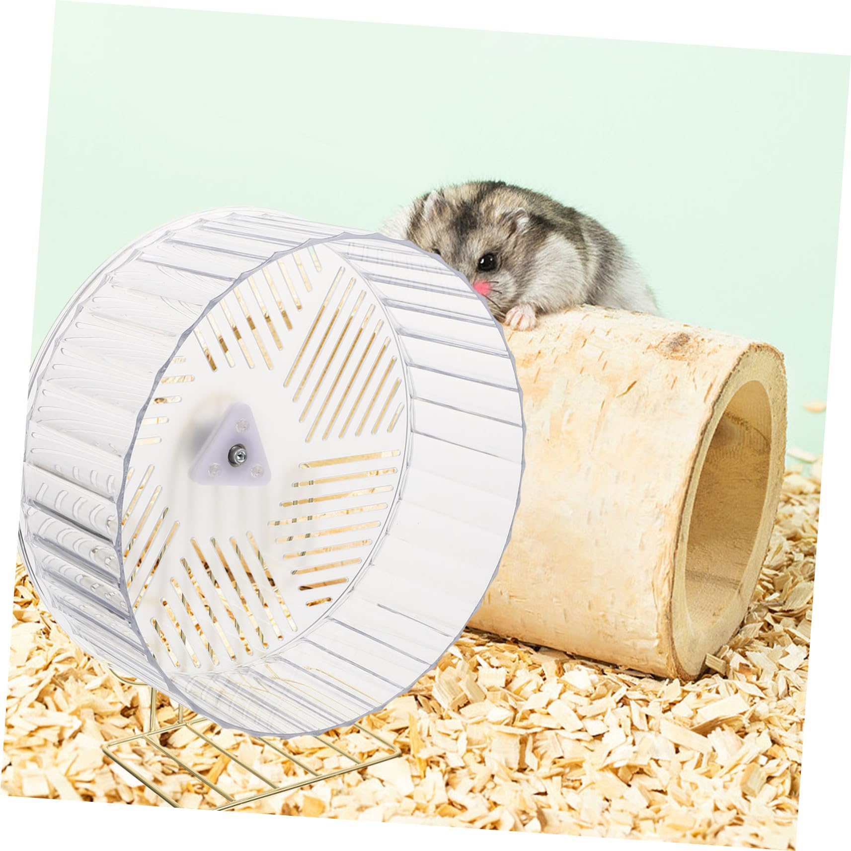 KOMBIUDA Rueda de Ejercicio para Hámster Soporte Metálico Estable Accesorio Silencioso para Jaula 8 Pulgadas Adecuado para Erizos y Chinchillas Domésticas