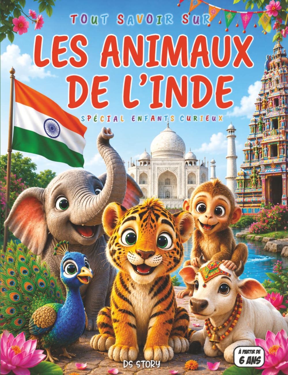 Tout savoir sur les animaux de l'Inde: Le guide complet et ludique pour les enfants curieux avec quiz, questions-réponses et coloriages éducatifs