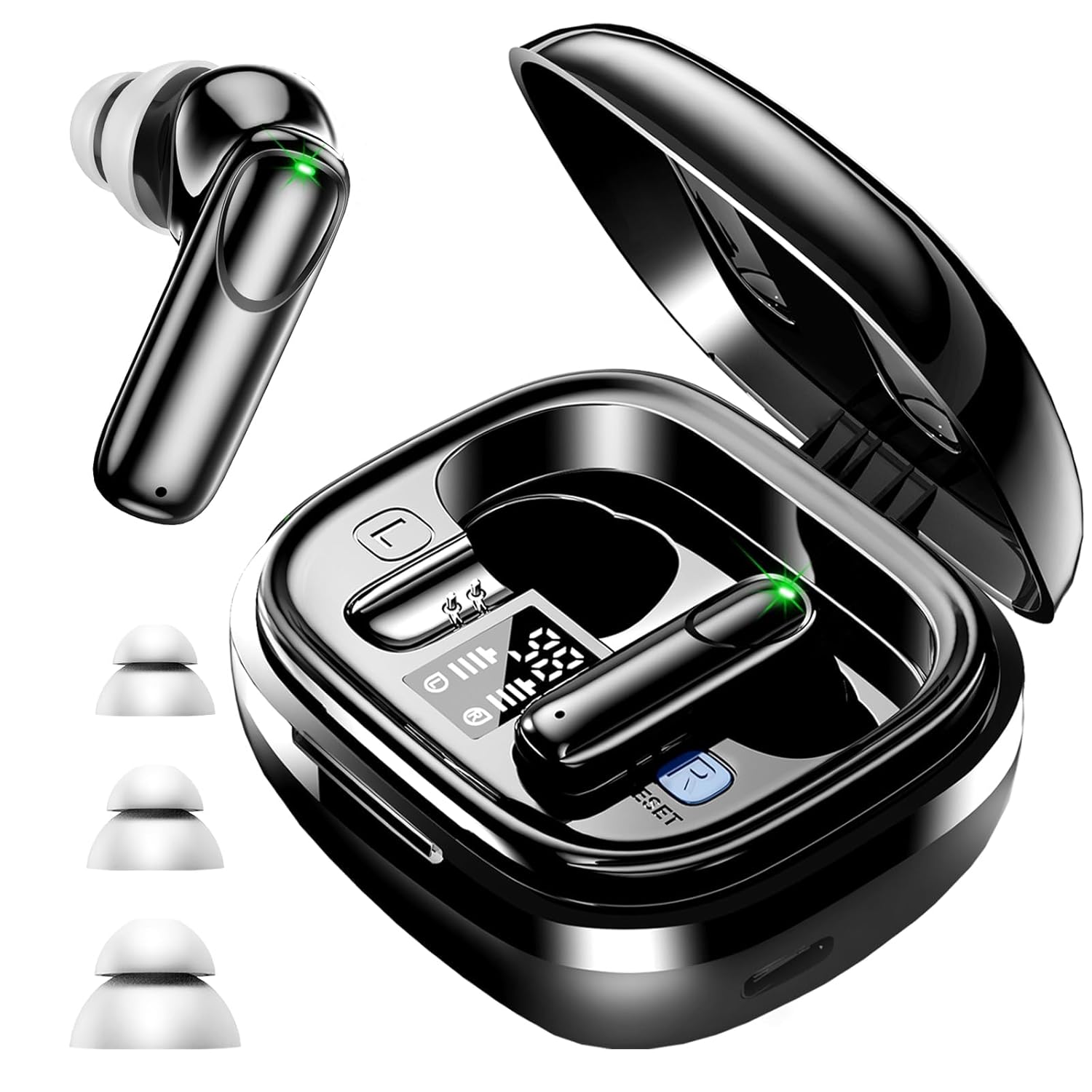 OTC Digital Hearing Aids with Anti-Whistling System, Bluetooth, ANC+ENC Noise Cancelling – Rechargeable Hearing Amplifiers for Adults with Hearing Difficulty, Support Music & Calls