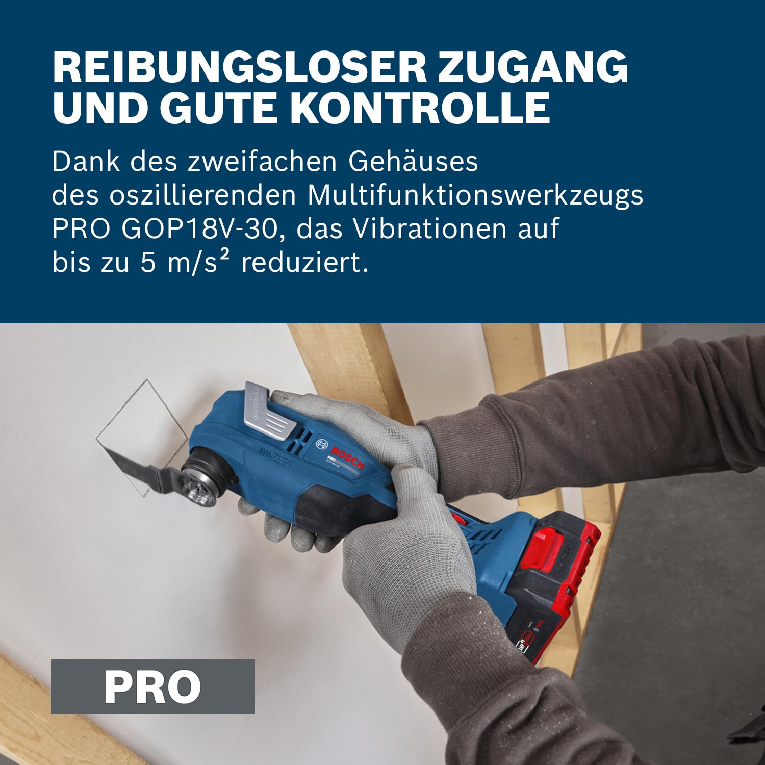 Bosch PRO 18V System Akku-Oszillationswerkzeug GOP18V-30 (inkl. Tauchsägeblatt PAIZ 32 APB, L-BOXX)