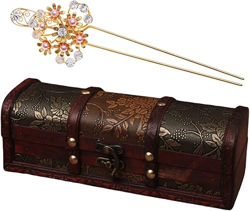 Miniatura 2 de Fashioanble - Caja de madera antigua para almacenamiento de horquillas, mejora tu espacio vital, diseños elegantes, solución de almacenamiento de