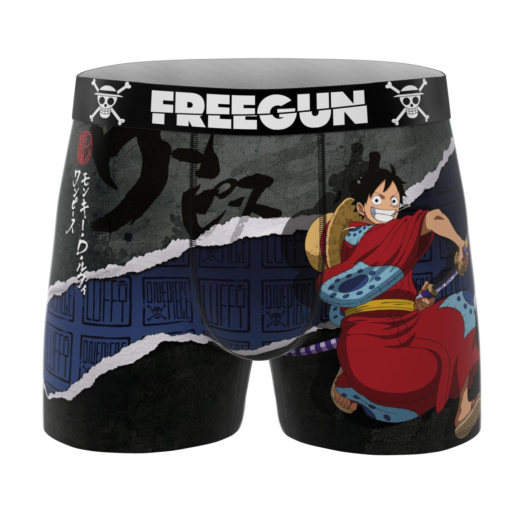 FREEGUN Boxer Enfant One Piece, Caleçon Garçon, Confortable & Ultra-Doux (Lot de 4)