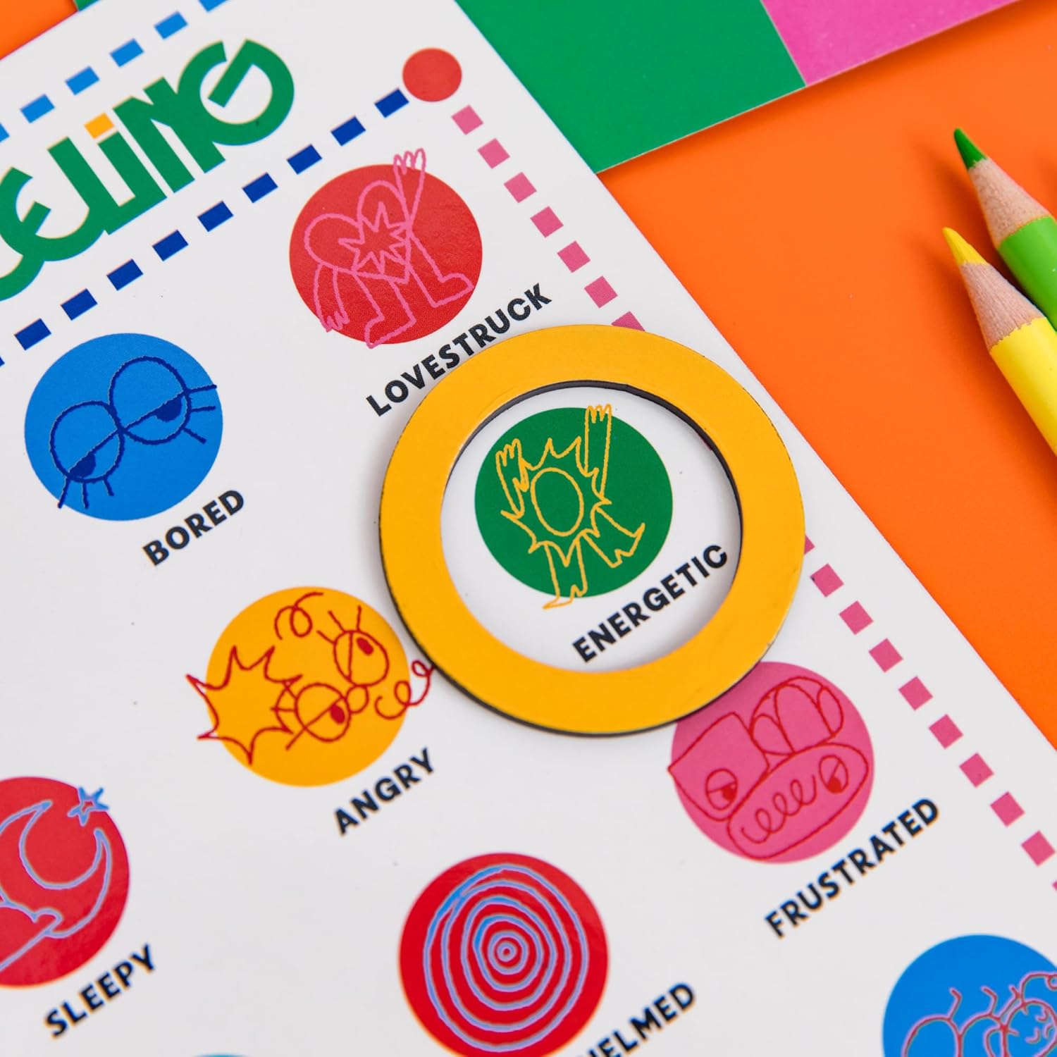 ban.do Magnetic Daily Mood Tracker Feeling Poster Chart for Self Reflection and Care, Today I'm Feeling - Image 6